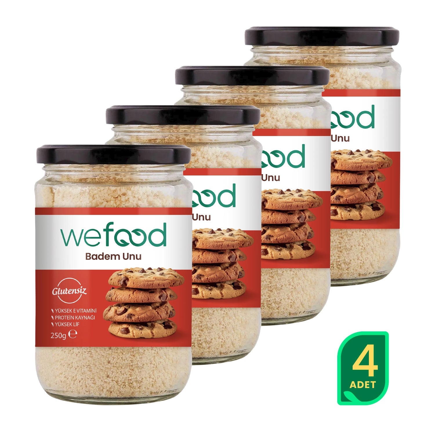 Wefood Badem Unu 250 gr 4'lü